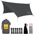 Wise Owl Outfitters Hammock Rain Fly – Waterproof Camping Tarp Cover with Tent Stakes & Carry Bag, Ultralight Shelter for Backpacking & Outdoor Shade