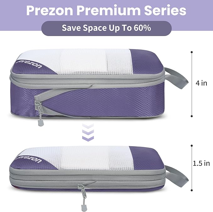 8 Set/6 Set/4 Set Compression Packing Cubes for Travel, Lightweight Vacation Travel Essentials, Travel Accessories for Suitcase Organizer Bags Set, Durable Luggage Organizer