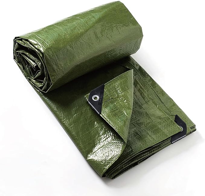 GUARD SHIELD Tarp Green 12x16 Feet Multi Purpose Waterproof Poly Tarp Cover 5mil (2-Pack)
