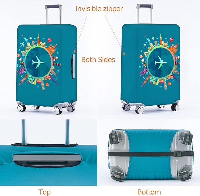 Travelkin Luggage Covers For Suitcase Tsa Approved,Suitcase Cover Protector Fit 18-32 Inch Luggage (Dreaming Blue, XL)