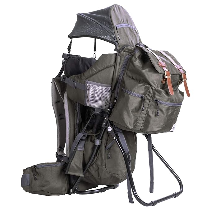 ClevrPlus Urban Explorer Child Carrier Hiking Baby Backpack, Olive Green