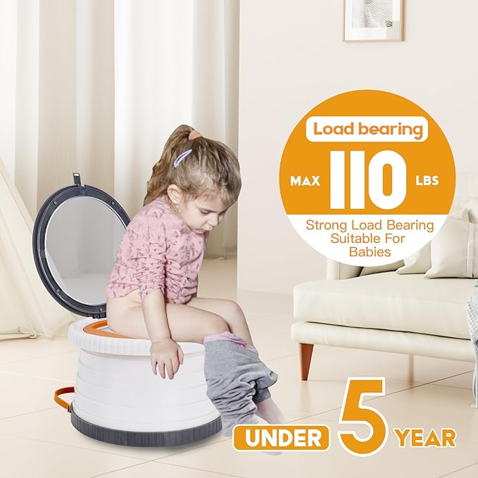 SunnySmile Portable Toilet for Kids,Portable Potty Seat for Toddler Travel,Travel Potty with Travel Bag, Applicable to Camping, Indoor/Outdoor Use, Includes 75 Replacement Bags