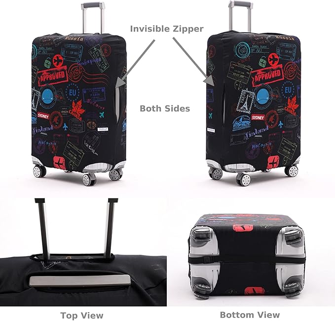 TRAVELKIN more than travel Luggage Cover Washable Suitcase Cover Protector Anti-scratch Suitcase cover Fits 18-32 Inch Luggage (S)