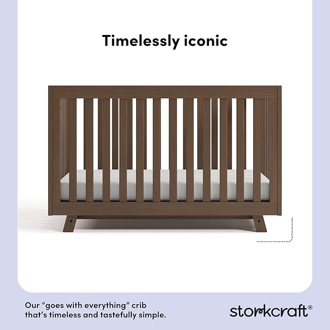 Storkcraft Beckett Grow-with-Me Convertible Crib (Hazelnut) – GREENGUARD Gold Certified, Converts to Toddler Bed & Daybed, Fits Standard Crib Mattress, Easy-to-Assemble