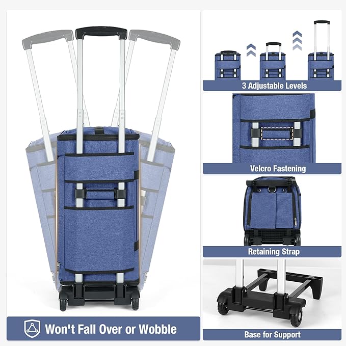 Garment Bags with Wheels, Garment Convertible Weekender Bags, Large Garment Bags for Travel, Duffle Luggage Bag Garment Bag (Blue, Medium)
