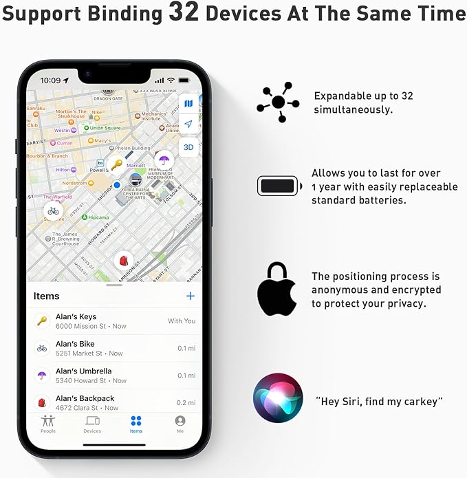 Air Tracker Tags [Apple MFi Certified] (iOS Only), Smart Bluetooth Tracker, Compatible with Apple Find My, Item Locator for Keys, Luggage, Wallet, Suitcase, Bags, IP67 Waterproof