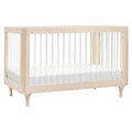Babyletto Lolly 3-in-1 Convertible Baby Crib - GREENGUARD Gold Certified Convertible Crib to Toddler Bed & Daybed - Wooden Baby Bed, 4 Adjustable Heights - Easy to Assemble - Washed Natural/Acrylic