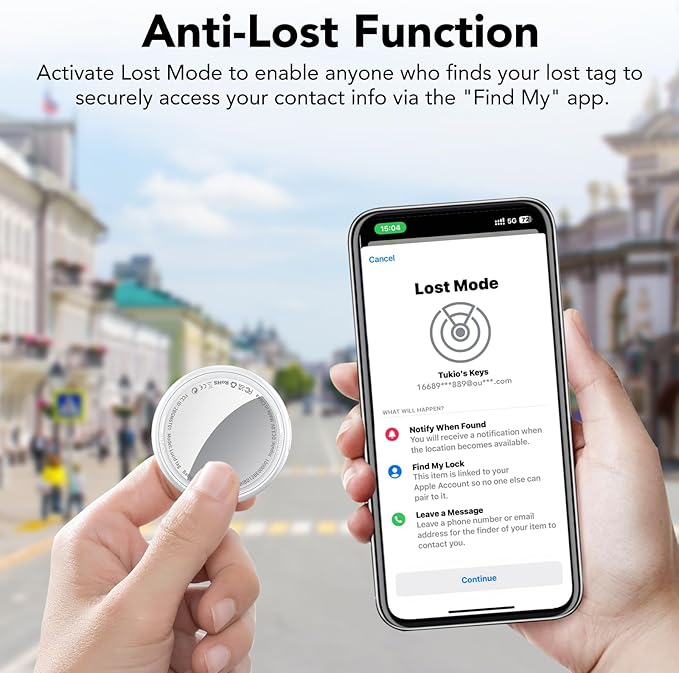 2025 New [Apple MFi Certified] (iOS Only) Air Tracker Tags-3 Pack, Bluetooth Tracker for Apple Find My, Replaceable Battery, Key Finder and Item Locator Smart Tag for Keys, Bags, Luggage, Pets, White