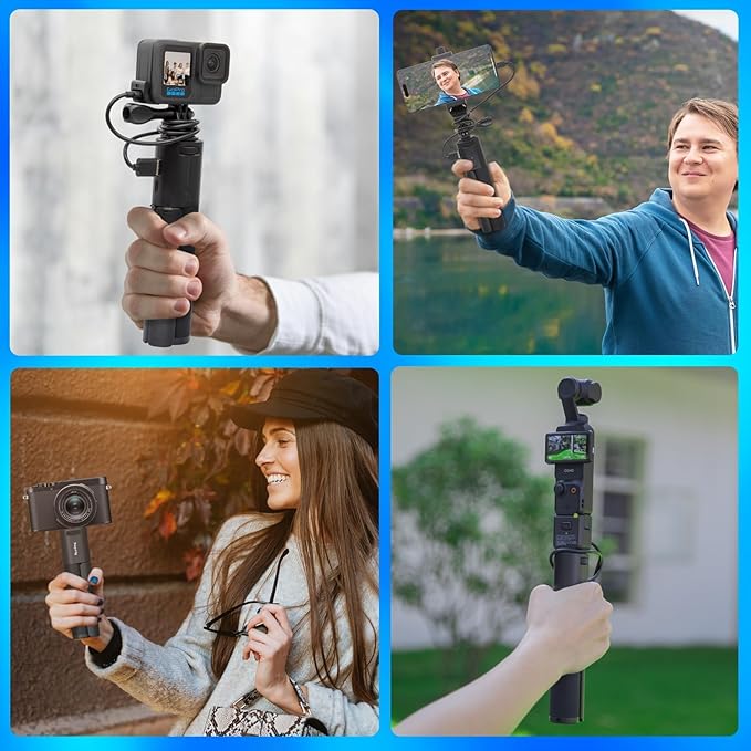 Suptig Handle Power Bank Mount, Battery Charger 10000mAh Comptible for Gopro Hero 13, Hero 12, Hero 11, 10-5, DJI osmo Pocket, Canon, Akaso, DJI Action, Insta 360, Phone, Sony, Digital Cam.