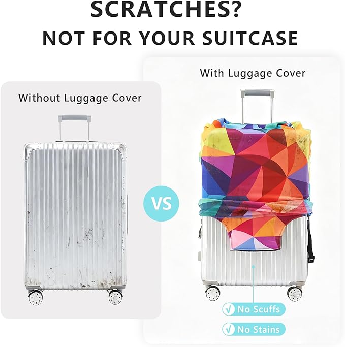 Travelkin Luggage Covers With Tag For Suitcases Tsa Approved,Suitcase Covers Protector Fit 18-32 Inch Luggage M(22-25inch suitcase)