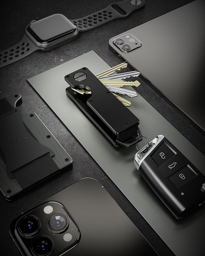 Key Organizer Compact Key Holder Metal Key Chain Minimalist key case key holder for keychain Secures 1-5 Keys