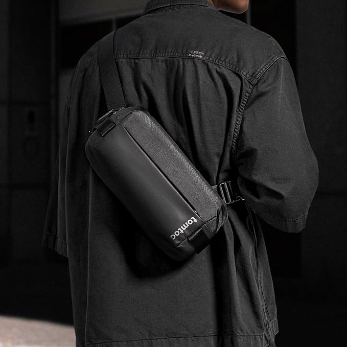 tomtoc Compact EDC Sling Bag, Minimalist Chest Shoulder Backpack Crossbody Bag for Men Women, Lightweight Carry Casual Bag
