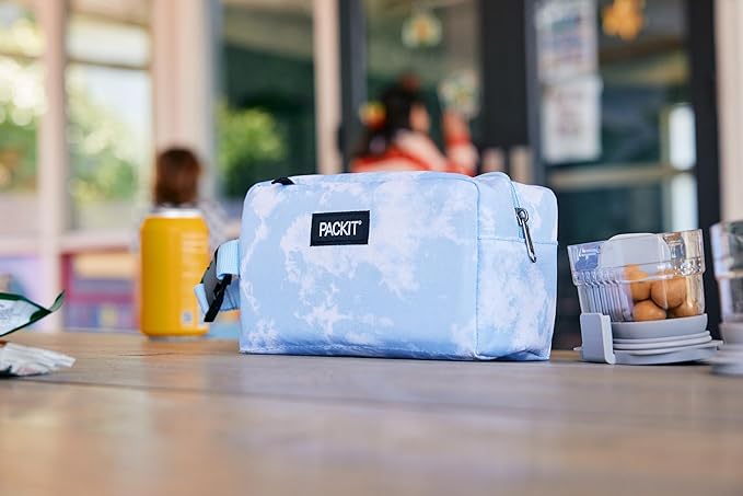 PackIt Freezable Snack Box, Lavender, Built with ECOFREEZE Technology, Collapsible, Reusable, Zip Closure with Buckle Handle, Designed For Work Snacks, Fresh Snacks On the Go, Adults, and All Ages