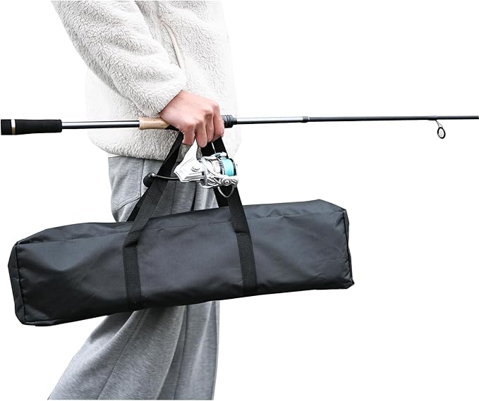 Travel Fishing Pole Combo， 4 Piece Carbon Fiber Spinning Rod Spinning Reel 7ft Braided Line Fishing Carrier Bag for Travel Saltwater Freshwater