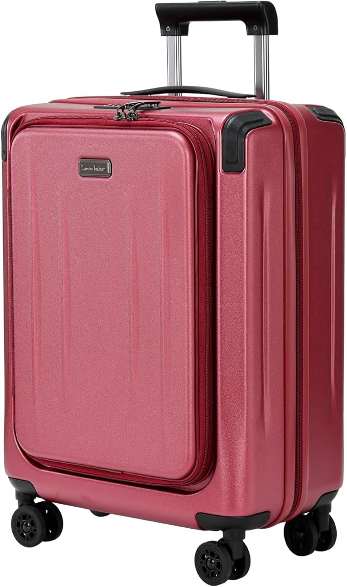 Carry On Luggage, 20 Inch Top Opening Aluminum Frame Lightweight Airline Approved ABS+PC Hard Shell Suitcases with Silent Wheels, TSA Lock, Front Pocket & Wet-dry Separated Six-piece Set