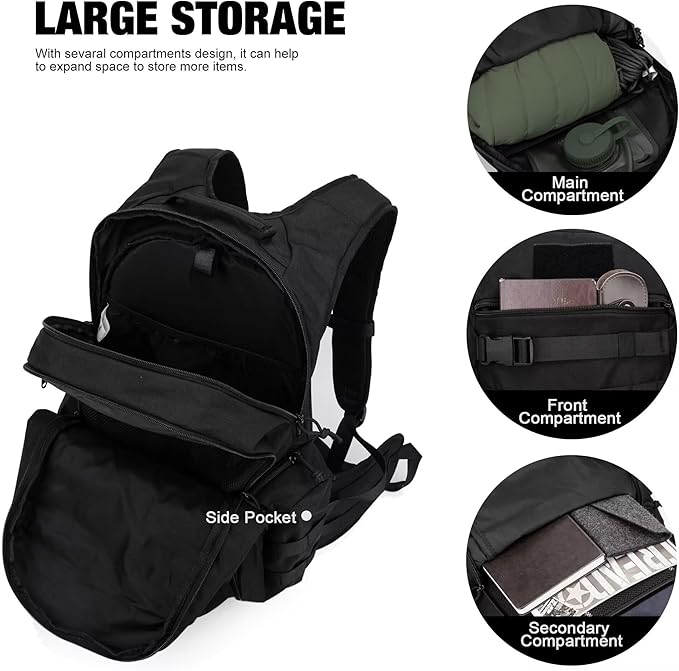 Mardingtop Tactical Molle Backpack for Men - 28L EDC Hiking & Motorcycle Backpack
