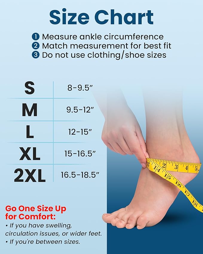 KEMFORD Ankle Compression Sleeve with Cooling Effect - Plantar Fasciitis Braces - Open Toe Compression Socks for Swelling, Sprain, Neuropathy, Arch Support for Men and Women - M, Beige
