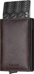 VULKIT Card Holder Pop Up Slim Wallet Leather RFID Blocking Card Case Up to 8 Credit Cards