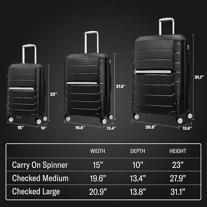 Samsonite Freeform Hardside Expandable with Double Spinner Wheels, Lilac, Checked-Medium 24-Inch