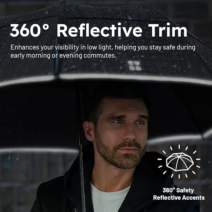 Weatherman Premium Collapsible Small Travel Umbrella Compact - Windproof, Resists Up to 55 MPH Winds - Foldable Travel Umbrellas for Rain & Wind - Easy Auto Open w/Strong Fiberglass Frame (White)