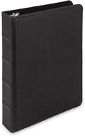Samsill Vintage Leather Mini 3 Ring Binder 1 Inch Round Ring (Holds 200 Sheets), 5.5 x 8.5 Inch Documents, Professional Organizer, Planner, Notebook, Black