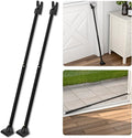 SECURITYMAN 2-in-1 Door Security Bar & Sliding Patio Door Security Bar (2 Pack) via Interchangeable Caps - Heavy Duty Iron Construction Door Stoppers Lock for Home, Apartment, Travel Hotel - Black