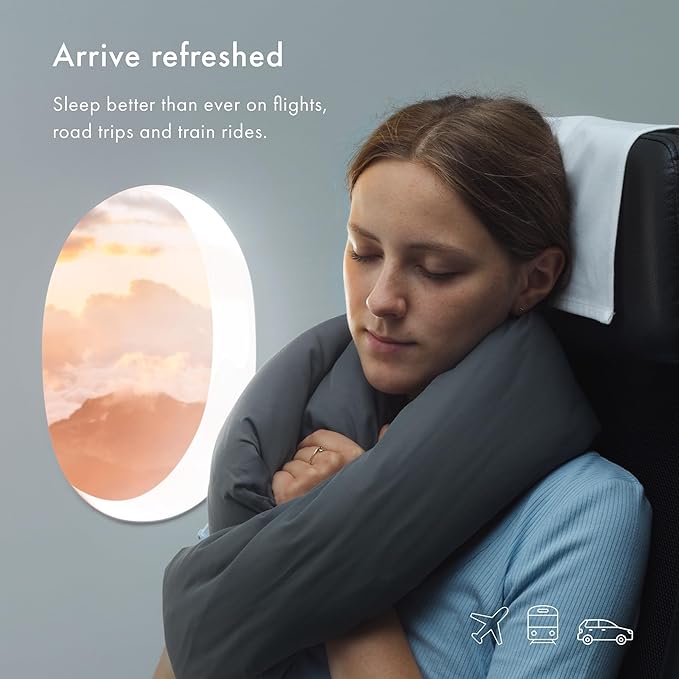 Huzi Infinity Pillow - Home Travel Soft Neck Scarf Support Sleep (Purple)