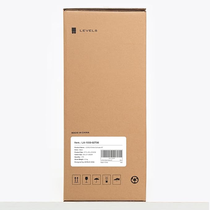 LEVEL8 Carry On Luggage Airline Approved with Compartment, Softside Expandable Rolling Suitcase with Spinner Wheels, Black, Carry-On 20-Inch