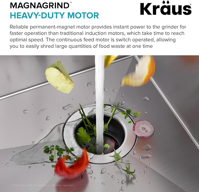 Kraus KGUW1-33WH-100-100, Bellucci Workstation 32 in. Undermount Granite Composite Single Bowl Kitchen Sink in White with WasteGuard 1 HP Continuous Feed Garbage Disposal and Accessories