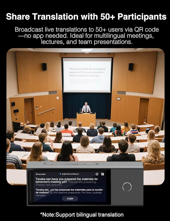 Timekettle X1 AI Interpreter Hub — 40-Language, Two-Way Translation Device for up to 50 Users. Perfect for Business, K-12 Education, and Real-time multilingual speeches