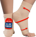 KEMFORD Ankle Compression Sleeve - Plantar Fasciitis Braces - Open Toe Compression Socks for Swelling, Sprain, Neuropathy, Foot Arch Support for Men and Women - 20-30mmhg, M, Beige