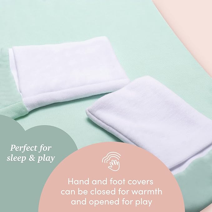 SleepingBaby Flying Squirrel Toddler Pajamas with Practical Zipper for Quick Diaper Changes and Travel Comfort - Mint - 12-24 Months