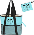 Sandproof Beach Bag with Zipper - 8-Pocket Waterproof Tote for Women & Family | Foldable Travel Swim Bag (Gift-Ready)