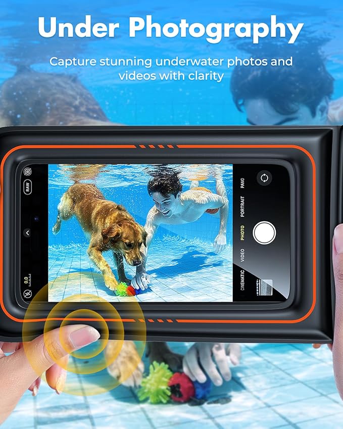 UNBREAKcable Floating Waterproof Phone Pouch 2 Pack, IPX8 Waterproof Phone Case Dry Bag Kayak/Beach/Cruise Travel Essentials, Water Proof Pouch for iPhone 16 15 Pro Max, Samsung S25 Ultra S24 S23-7