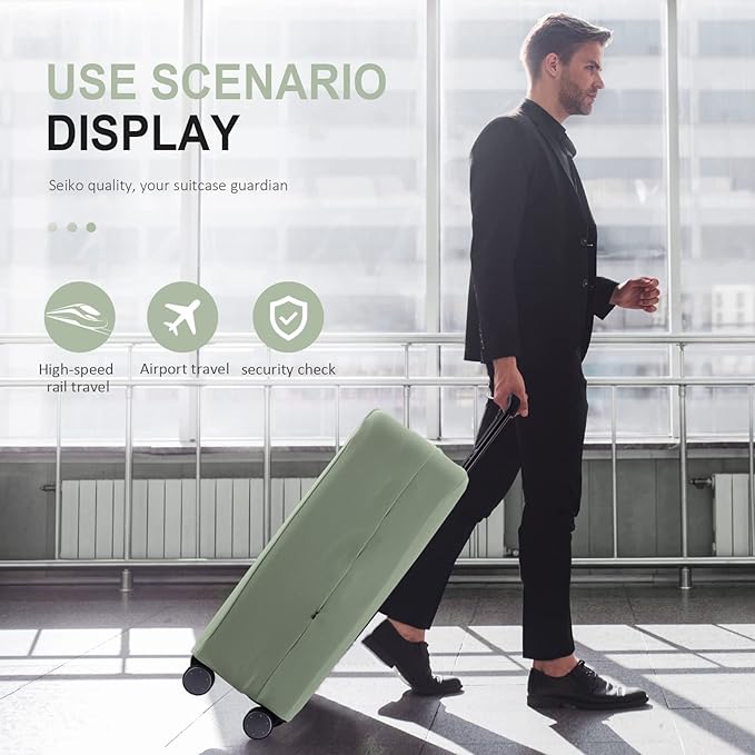 Travel Luggage Cover Suitcase Protector Scratch-Resistant Fit 19-31 Inch Suitcase, Not Included Suitcase (Cyan, 2XL(30-31 inch))