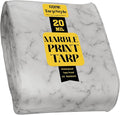 Core Tarps Extreme Heavy Duty 20 Mil Tarp Cover, Waterproof, UV Resistant, Rip and Tear Proof, Poly Tarpaulin with Reinforced Edges for Roof, Camping, Patio, Pool, Boat (Marble/White 16′ X 20′)
