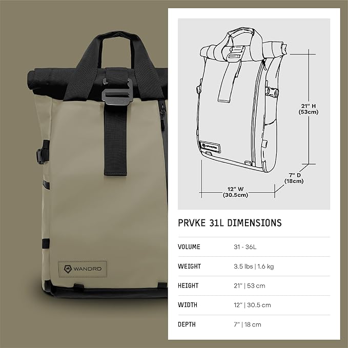 WANDRD PRVKE 31L, V3 Photography Bundle: Weather-Resistant Travel & Camera Backpack with Laptop Sleeve, Quick Side Access, Clamshell Opening – Ideal Photography & Travel Bag