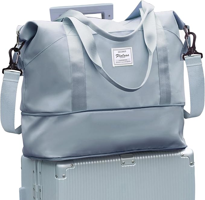 Travel Duffel Bag, Sports Tote Gym Bag, Shoulder Weekender Overnight Bag for Women