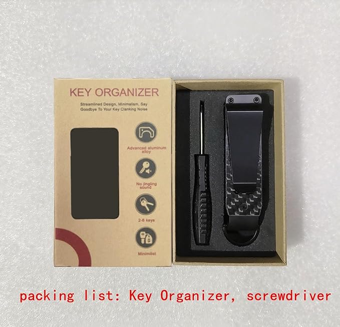 Key Organizer, Minimalist Silent Key Fob, Compact EDC Key Chain, Silent Key Chain with Ring Buckle - Holds up to 2-6 Keys