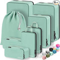8 Set Compression Packing Cubes for Travel, Waterproof Luggage Organizers, Suitcase Organizer Set for Carry-On & Checked Baggage, Travel Accessories for Men & Women