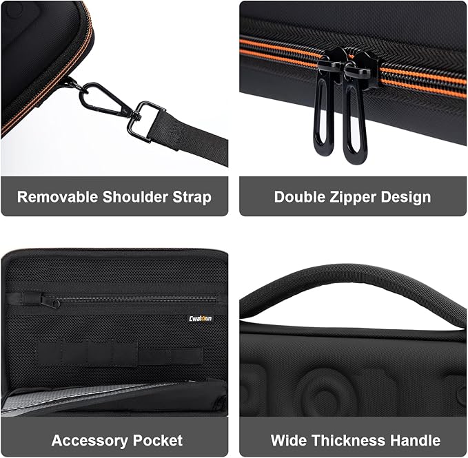 Cwatcun Action Camera Carrying Case for GoPro Hero/DJI Osmo Pocket 3/Action, Waterproof Carrying Case Shoulder Bag, Travel Case for Most Action Camera and Accessories