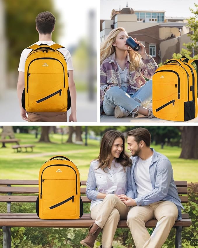 MATEIN 18.4 Inch TSA Approved Backpack, Extra Large 50 L Outdoor Carryon Backpack with Seperated Laptop Compartment, Work Travel Daypack with USB Charging Port, Creative Gifts for Men Women