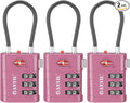ANVIL TSA Approved Luggage Locks – High Security TSA008 Combination Travel Locks with Inspection Indicator for Suitcases and Backpacks. (3, Rose Purple)