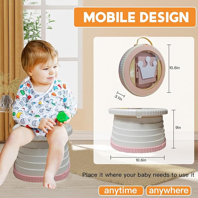 SunnySmile Portable Toilet for Kids,Portable Potty Seat for Toddler Travel,Travel Potty with Travel Bag, Applicable to Camping, Indoor/Outdoor Use, Includes 75 Replacement Bags