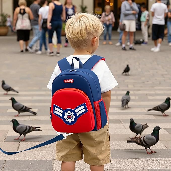 Padgene Toddler Harness Backpacks Safety Leash Kids Anti Lost Kindergarten Preschool Backpack Neoprene Lightweight Animal Schoolbag 3D Cartoon Dinasour Mini Travel Bag for Boys Girls Ages 3-5