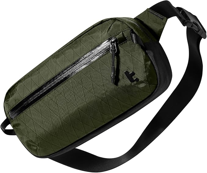tomtoc 3.5L X-Pac Sling Bag with RFID Blocking, Crossbody Bag Minimalist Chest Shoulder Pack for Men/Women, Water-resistant Lightweight Casual Funny Pack for Travel/Daily Commute