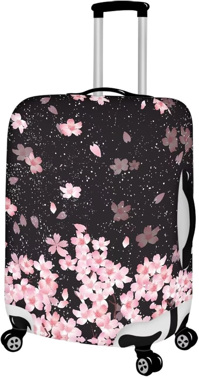 Cherry Blossom Luggage Covers Protector Elastic Trolley Baggage Case Fit 26-29 Inch for Women Girls