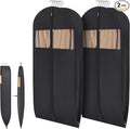 Syeeiex 54'' Space Saving Hanging Garment Bag with Self Compression Zipper(2PCS) - Save 50% Space, Garment Bags for Hanging Clothes with 8'' Gussets, Can Hold 6 Down Coats, 8 Winter Coats or 20 Shirts