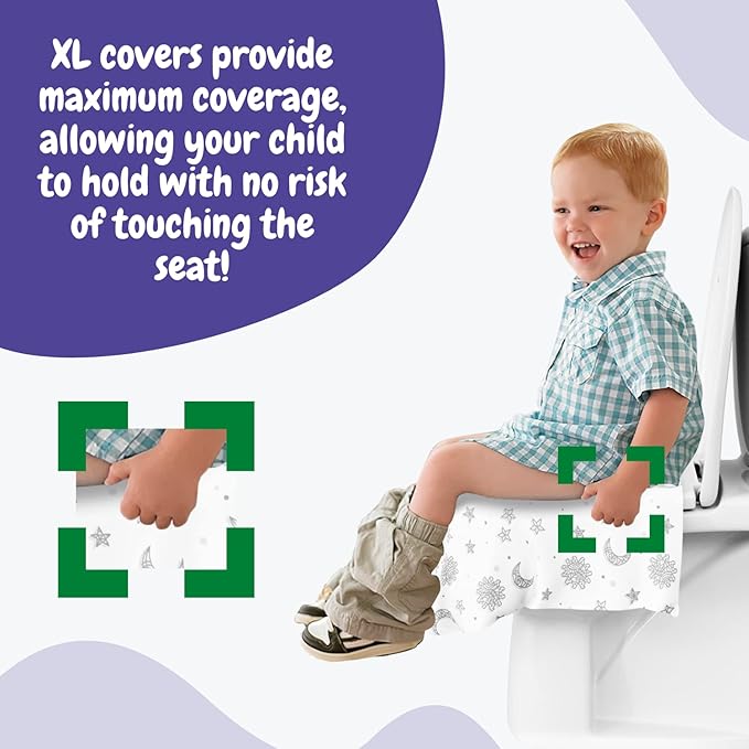 20 Pack Extra Large Disposable Toilet Seat Cover (Boho) – Toddler Toilet Covers for Full Coverage On Toilet or Potty – Ideal Travel Toilet Seat Covers for Kids and Adults