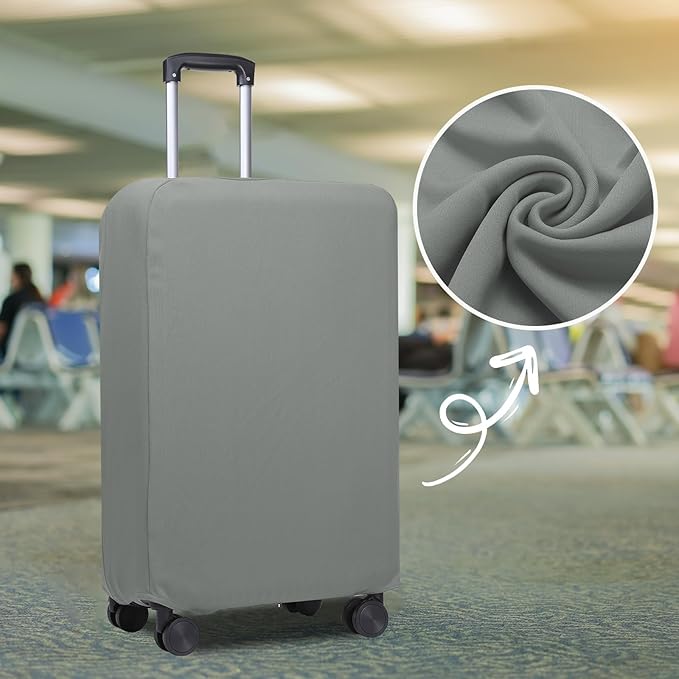 PATIKIL Luggage Cover, Suitcases Covers Elastic Carry on Cover Protector Washable Scratch-Resistant Fits 24-25 Inch Luggage for Travel Business Trips, Gray